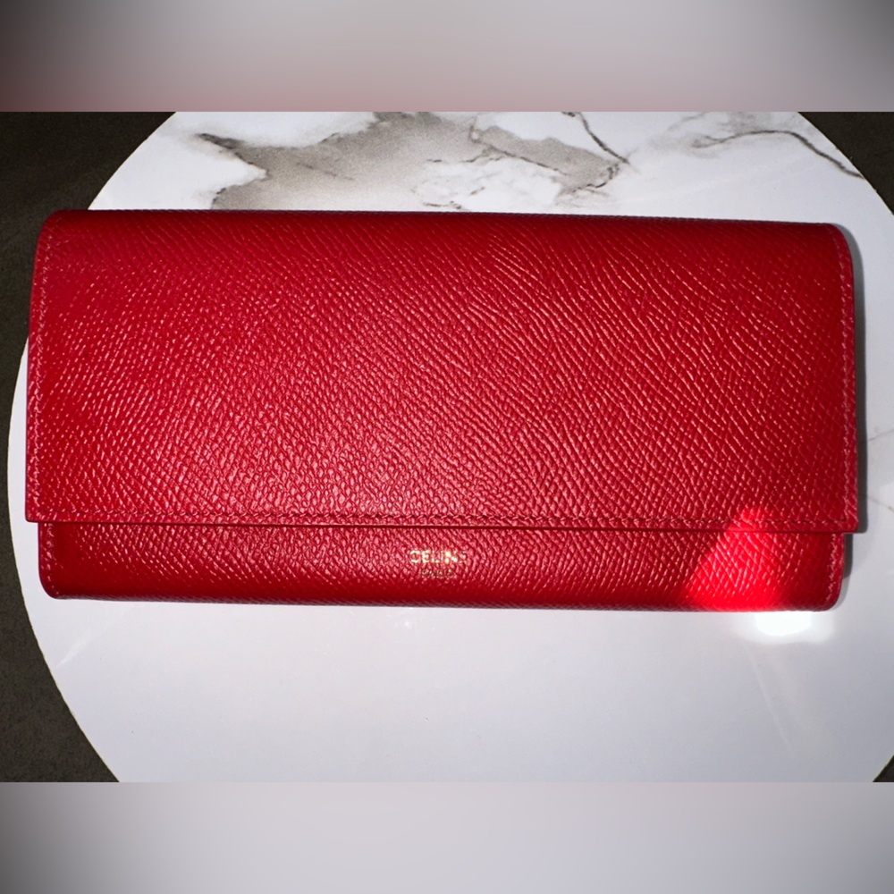 Celine Vibrant Red Leather wallet